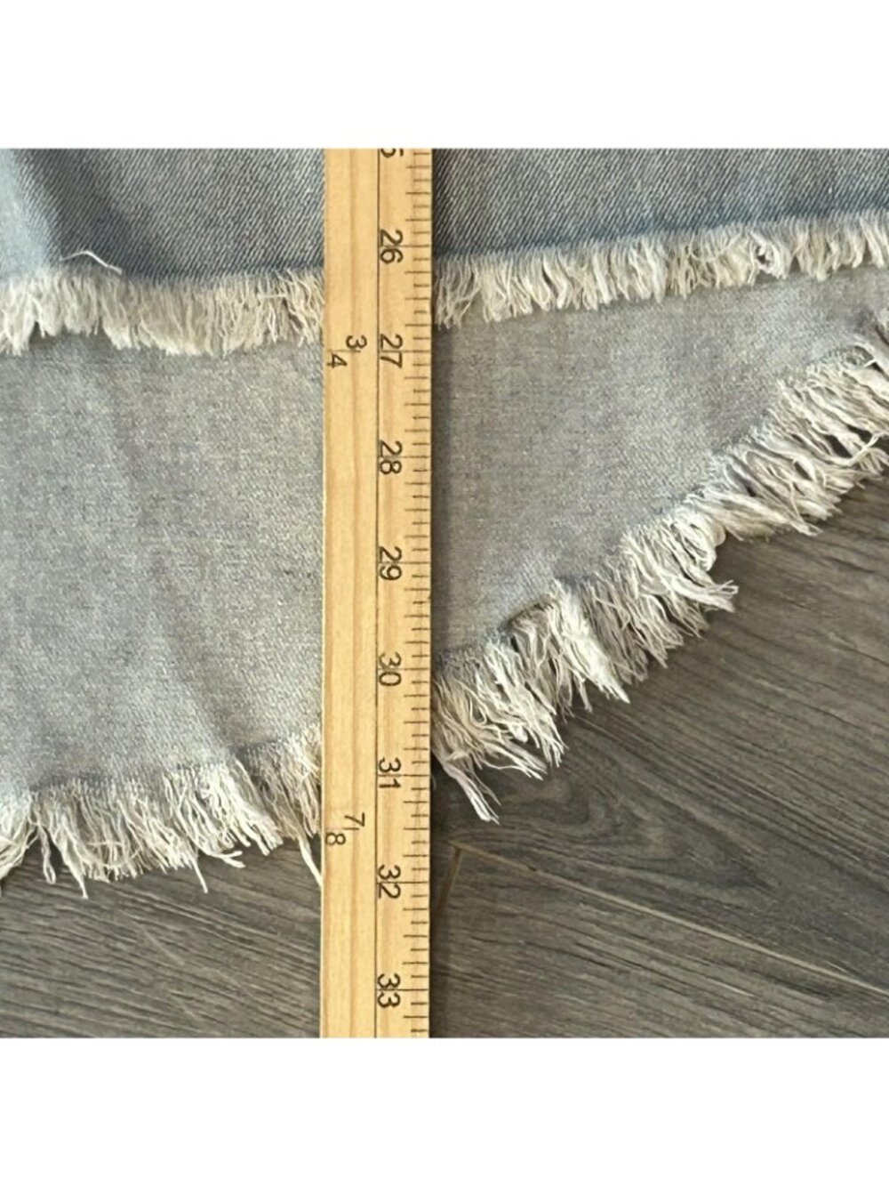 POL Shirt Womens L Sweet Talker Shacket Grunge Distressed Denim Fringe Hem Boho - Picture 11 of 11